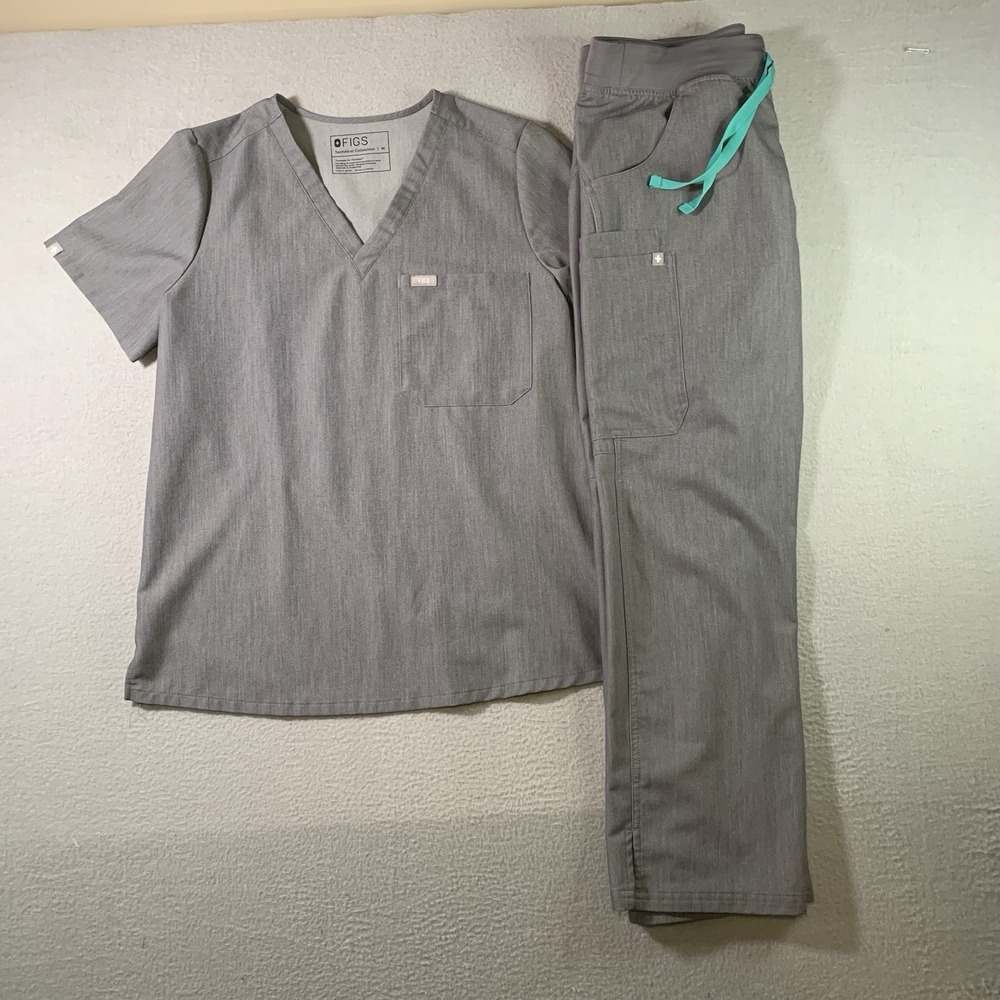 Figs Technical Collection Catarina One-Pocket Scrub Set Gray Women's Size M